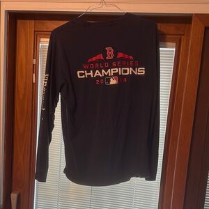 Vineyard Vines Black Long Sleeve Shirt with Red Logo